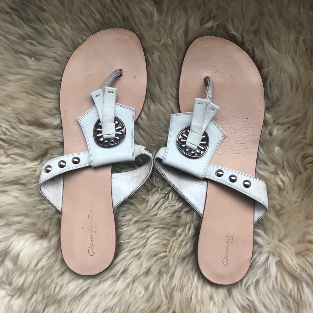 Gianvito Rossi leather white sandals